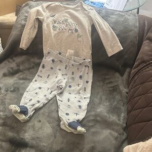 Gray and Blue Kids One Piece Outfit